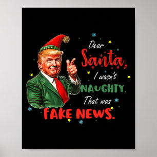 Póster Navidad Trump Querido Santa Noticias Falsas Divert