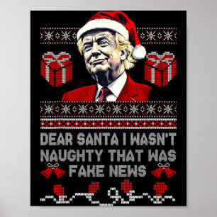 Póster Navidad Trump Querido Santa Noticias Falsas Divert