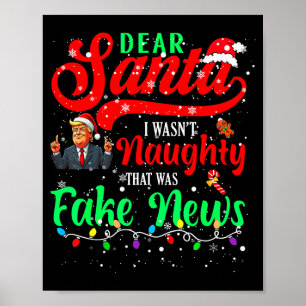 Póster Navidad Trump Querido Santa Noticias Falsas Divert