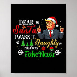 Póster Navidad Trump Querido Santa Noticias Falsas Divert