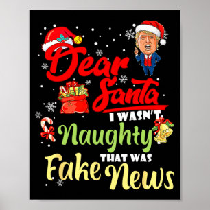 Póster Navidad Trump Querido Santa Noticias Falsas Divert
