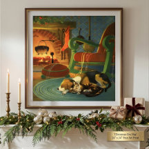 Navidad Vintage, Animales Durmiendo junto a la Chi