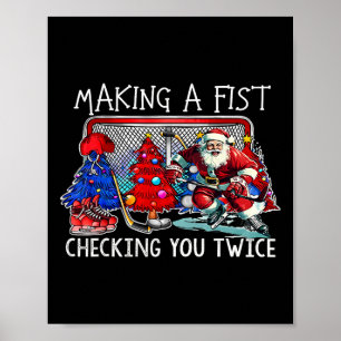 Póster Navidad Vintage Haciendo Un Puño Revisándote Dos V