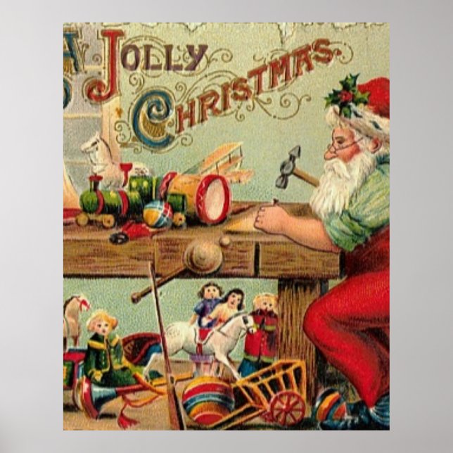 Póster Navidad vintage Retro Xmas personalizado (Frente)