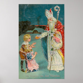 Póster Navidad vintage San Nicolás