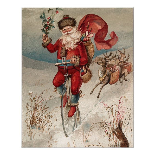 Póster Navidad Vintage Yule Fiesta (Anverso)