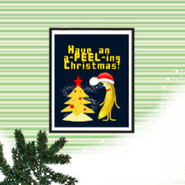 Póster Navidad y plátano
