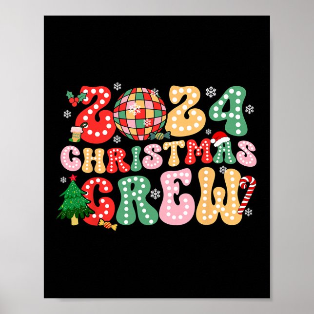 Póster navidades 2024 Crew Xmas Ornaments Family Pajamas (Frente)