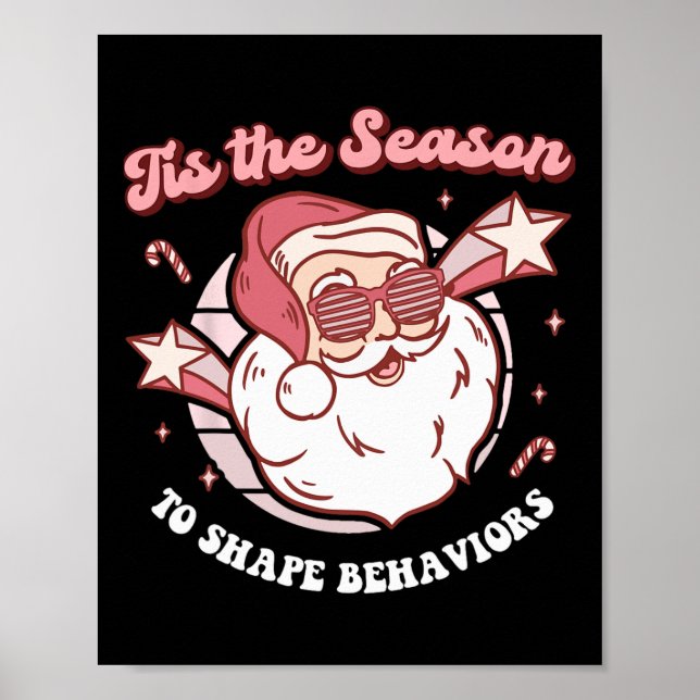 Póster Navidades Aba Comportamiento Therapy Retro Técnico (Frente)