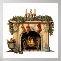 Navidades acogedores de la chimenea de Victoria