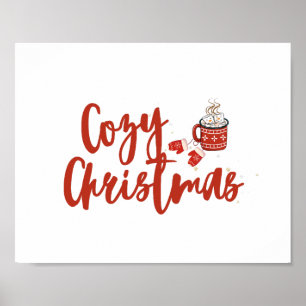 Póster Navidades acogedores: diseño de chocolate caliente