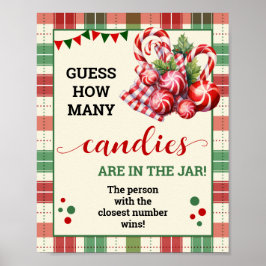 Póster Navidades Adivinan Cuántos Candies Jugaron Rótulo