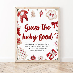 Póster Navidades adivinan el juego de Baby Shower sobre l