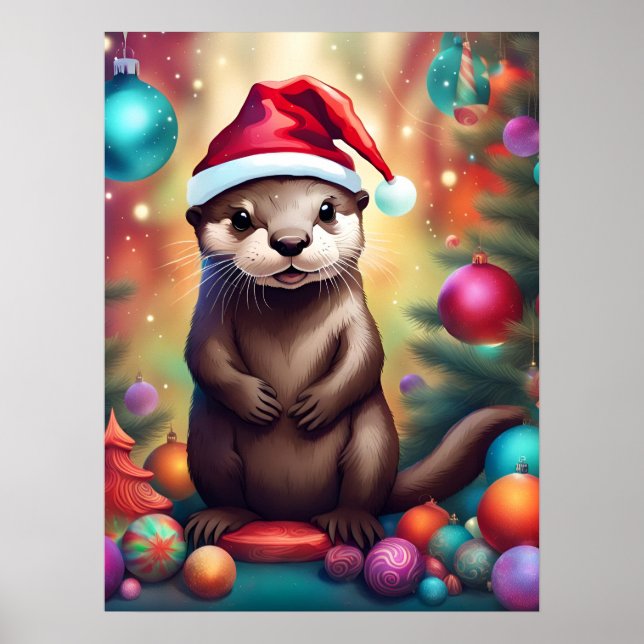 Póster Navidades Adorables Otter (Frente)