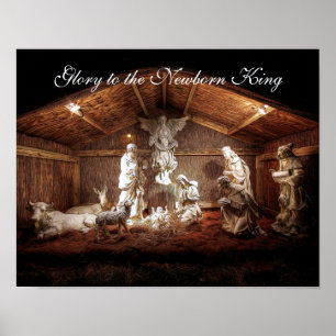 Póster Navidades Adoran Escena De Jesús Natividad Manger