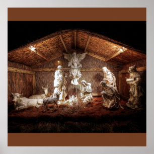 Póster Navidades Adoran Escena De Jesús Natividad Manger