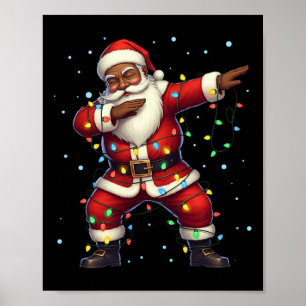 Póster Navidades afroamericanos de raza negra bailando Sa