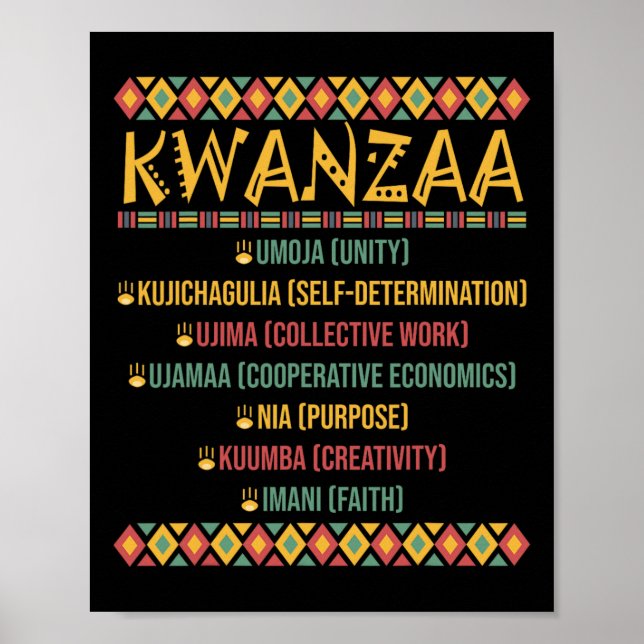 Póster Navidades afroamericanos felices Kwanzaa 7 P (Frente)