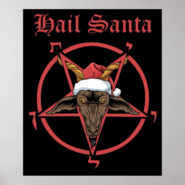 Póster Navidades alaban a Santa Satanism Goat Satan Bapho (Frente)