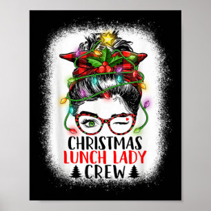 Póster Navidades Almuerzo Dama Crew Messy Bun Women Chris