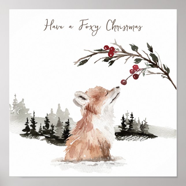 Póster Navidades Animal Fox (Frente)