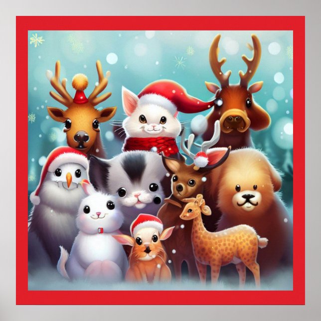 Póster Navidades Animales 2 (Frente)