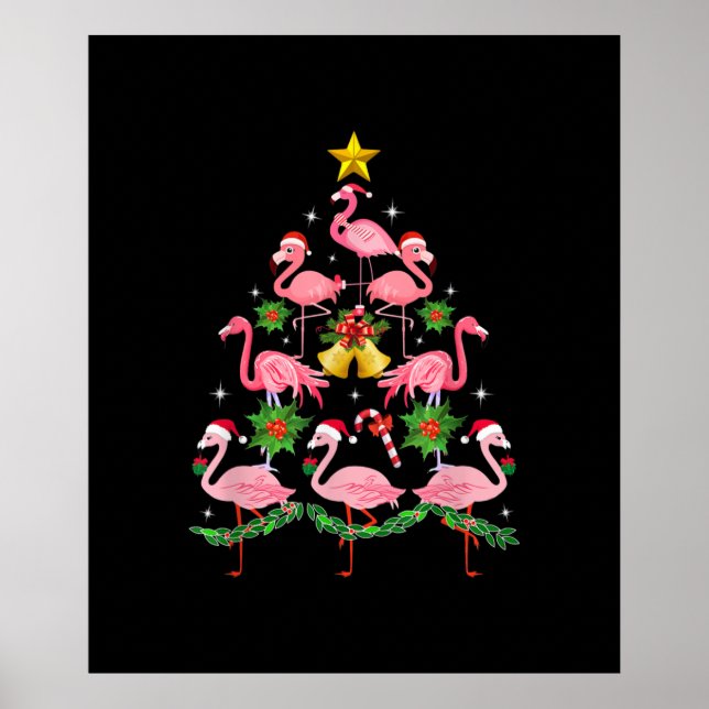 Póster Navidades - Árbol de Navidad de flamenco (Frente)