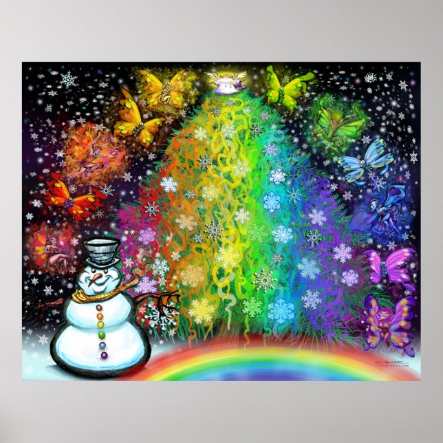 Póster Navidades Arcoiris Píxies Poster mágico (Frente)