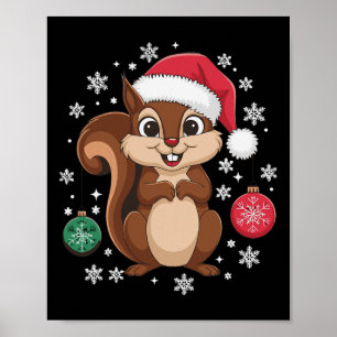 Póster Navidades ardilla Navidades Xmas Pajamas