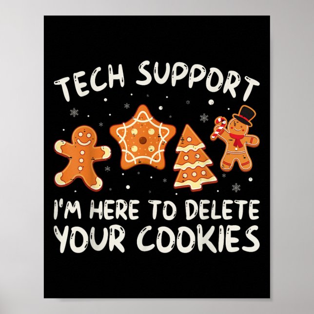 Póster Navidades Ayuda Técnica Aquí Para Eliminar Cookies (Frente)