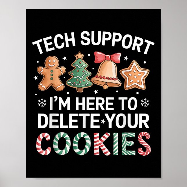 Póster Navidades Ayuda Técnica Aquí Para Eliminar Cookies (Frente)