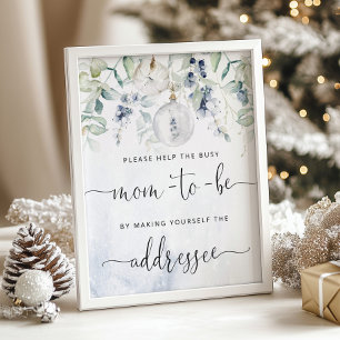 Póster Navidades ayudan a una madre ocupada a abordar un 