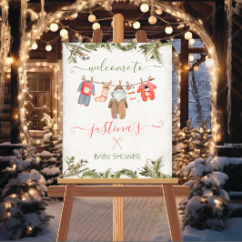Póster Navidades Baby Shower Clothesline