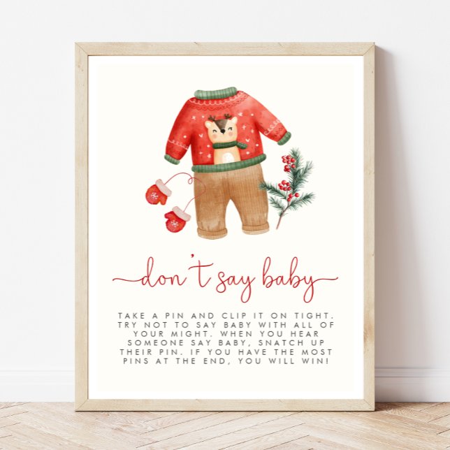 Póster Navidades Baby Shower no dicen Rótulo de juego par (Subido por el creador)