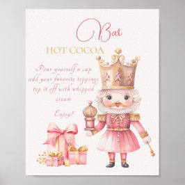 Póster Navidades Baby Shower Nutcracker Hot Cocoa Bar