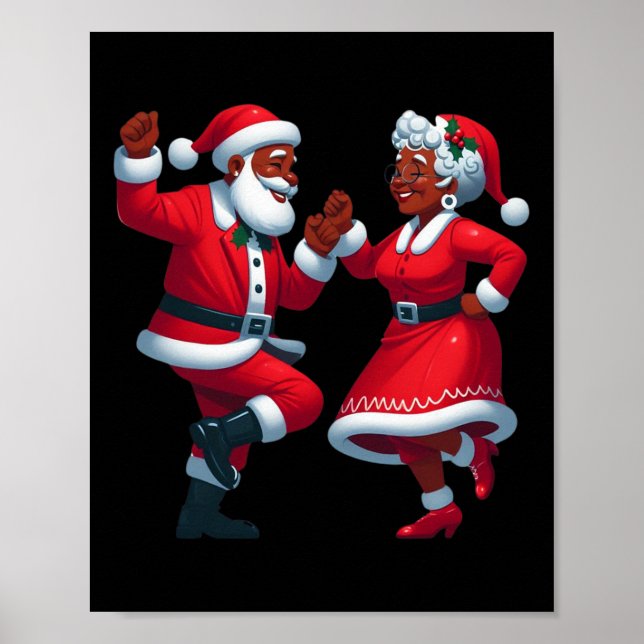 Póster Navidades bailando Santa Señora de los afroamerica (Frente)