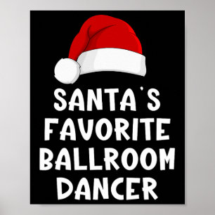 Póster Navidades bailarina favorita de salón de baile de 