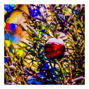 Póster Navidades Ball Red