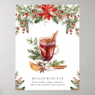 Póster Navidades Bar de vino silenciado Rótulo de la firm