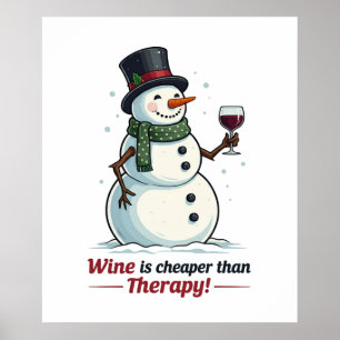 Póster Navidades bar salón de snowman salón de bebida fie