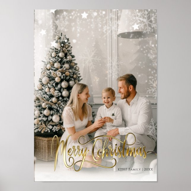 Póster Navidades Bendeciendo Elegante Tarjeta de Fotos de (Frente)
