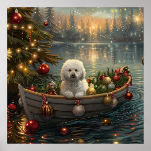 Póster Navidades Bichon Frise Voyage festivo