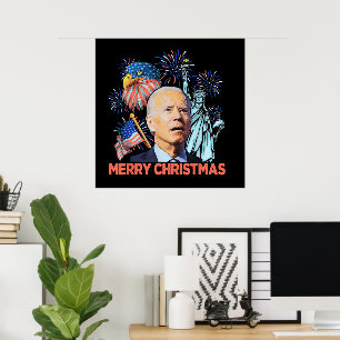 Póster Navidades Biden Funny Joe Biden confundió Navidad