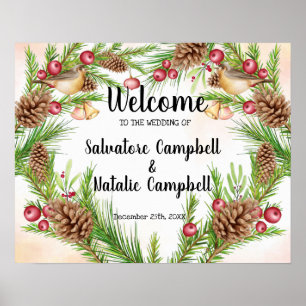 Póster Navidades Bienvenidos Boda Poster