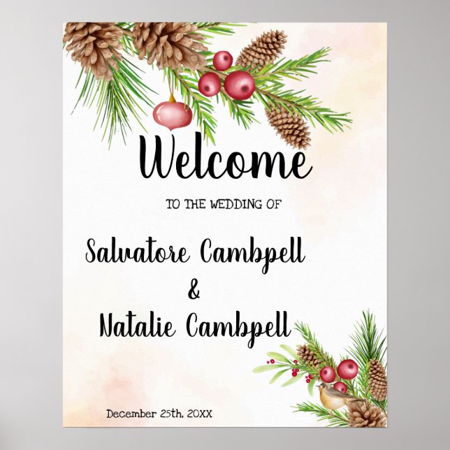Póster Navidades Bienvenidos Boda Poster (Frente)