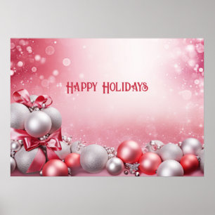 Póster Navidades blancos rosados golpean a Poster de vaca