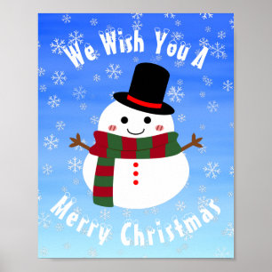 Póster Navidades blancos Snowman