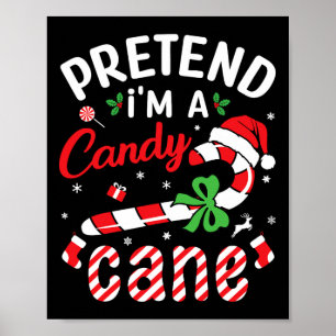 Póster Navidades Blancos Y Rojos Brillantes Candy Cane Ca