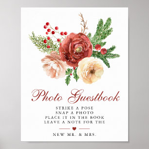 Póster Navidades Boda de follaje floral libro de fotos