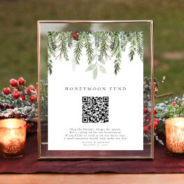 Póster Navidades Boda Honeymoon Diversión Rótulo de códig